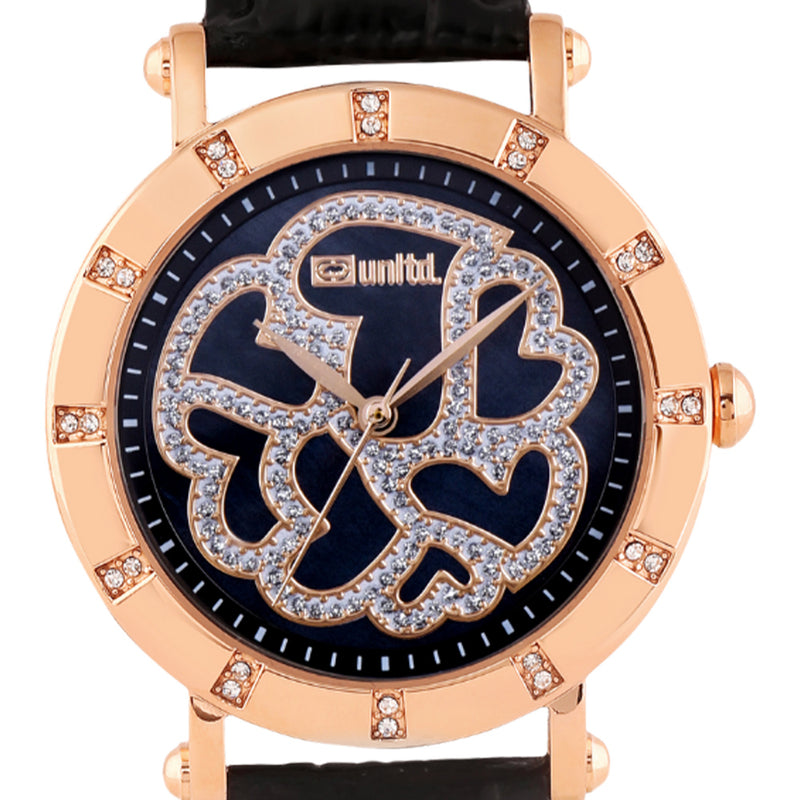 Unltd. By Timex Group Leather Black Round Dial Quartz Analog Women Watch Watch Unltd.