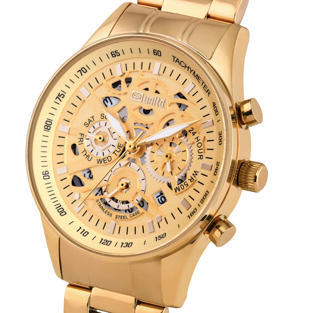 Unltd. By Timex Group Gold Round Dial Quartz Analog Men Watch