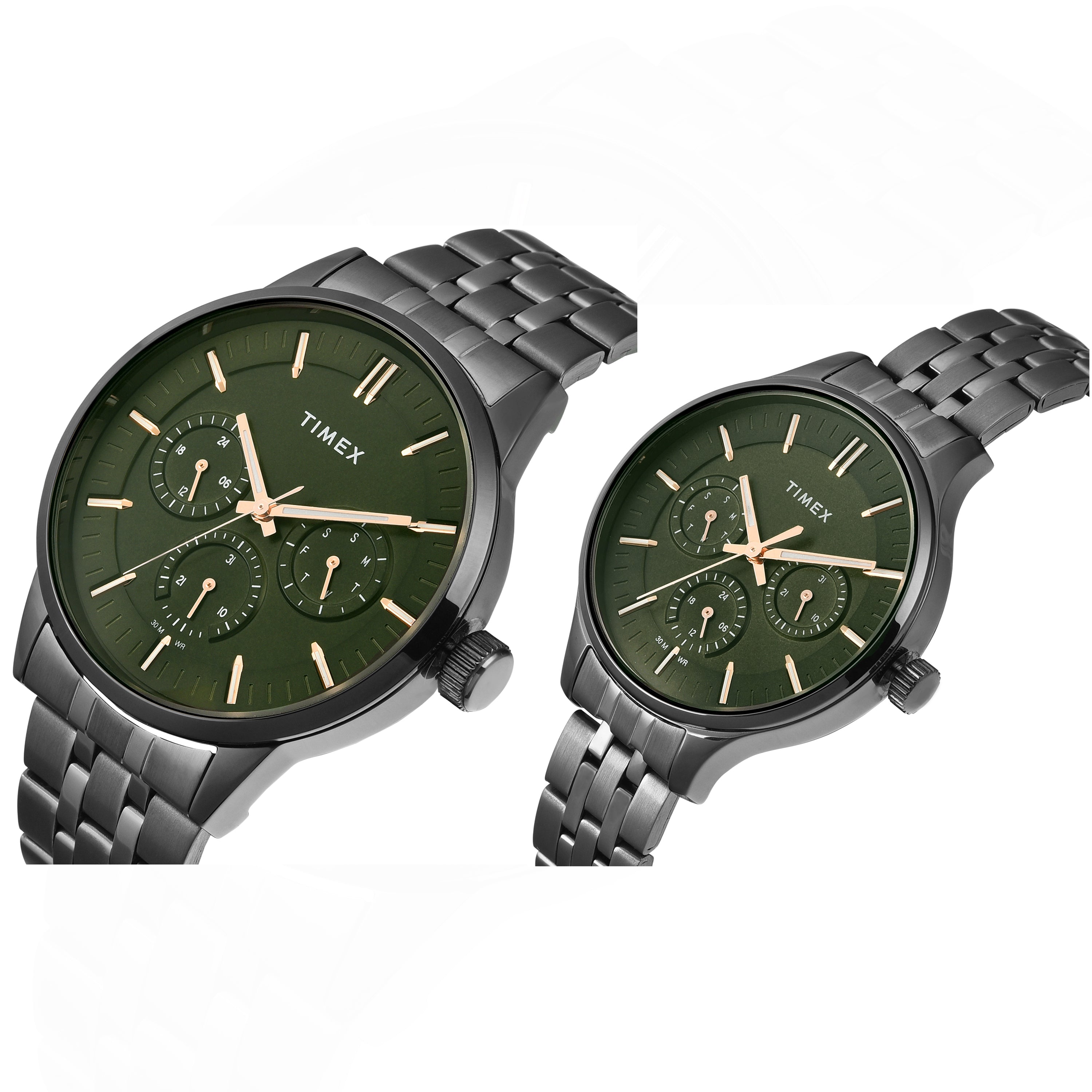 Timex Green Round Dial Quartz Analog Pairs Watch