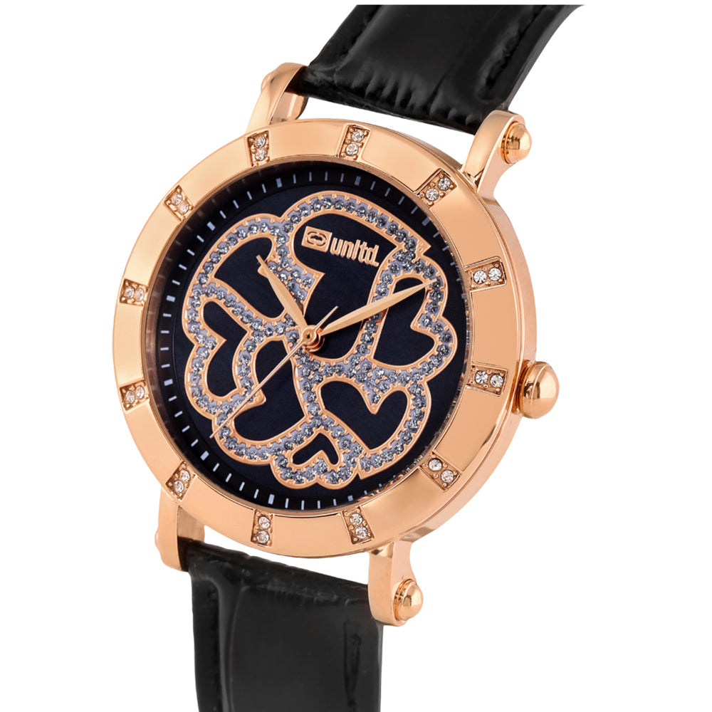 Unltd. By Timex Group Leather Black Round Dial Quartz Analog Women Watch
