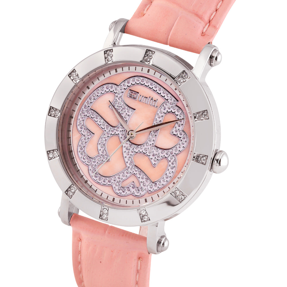 Unltd. By Timex Group Leather Pink Round Dial Quartz Analog Women Watch Watch Unltd.