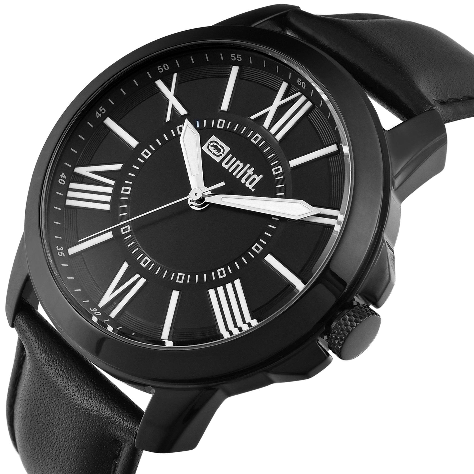 Unltd. By Timex Group Leather Black Round Dial Quartz Analog Men Watch Watch Unltd.