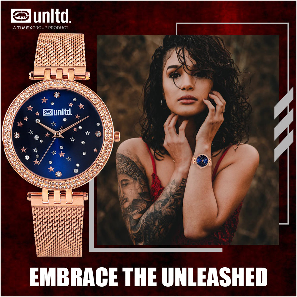 Unltd. By Timex Group Blue Round Dial Quartz Analog Women Watch