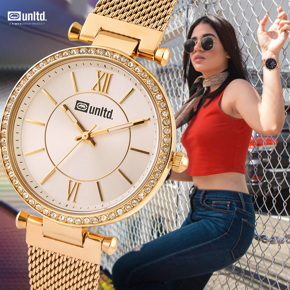 Unltd. By Timex Group Silver Round Dial Quartz Analog Women Watch Watch Unltd.