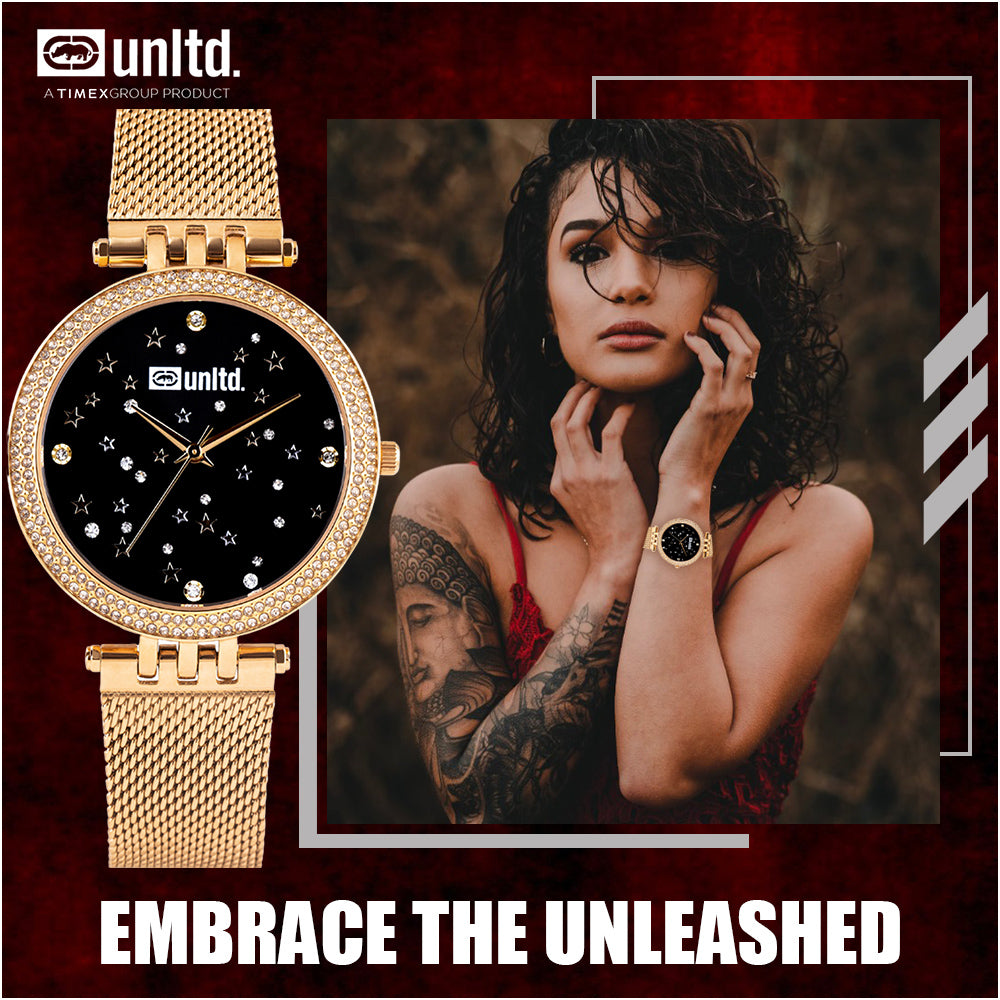 Unltd. By Timex Group Black Round Dial Quartz Analog Women Watch