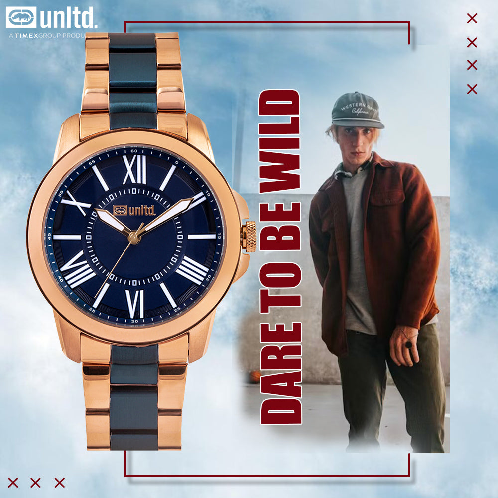 Unltd. By Timex Group Blue Round Dial Quartz Analog Men Watch