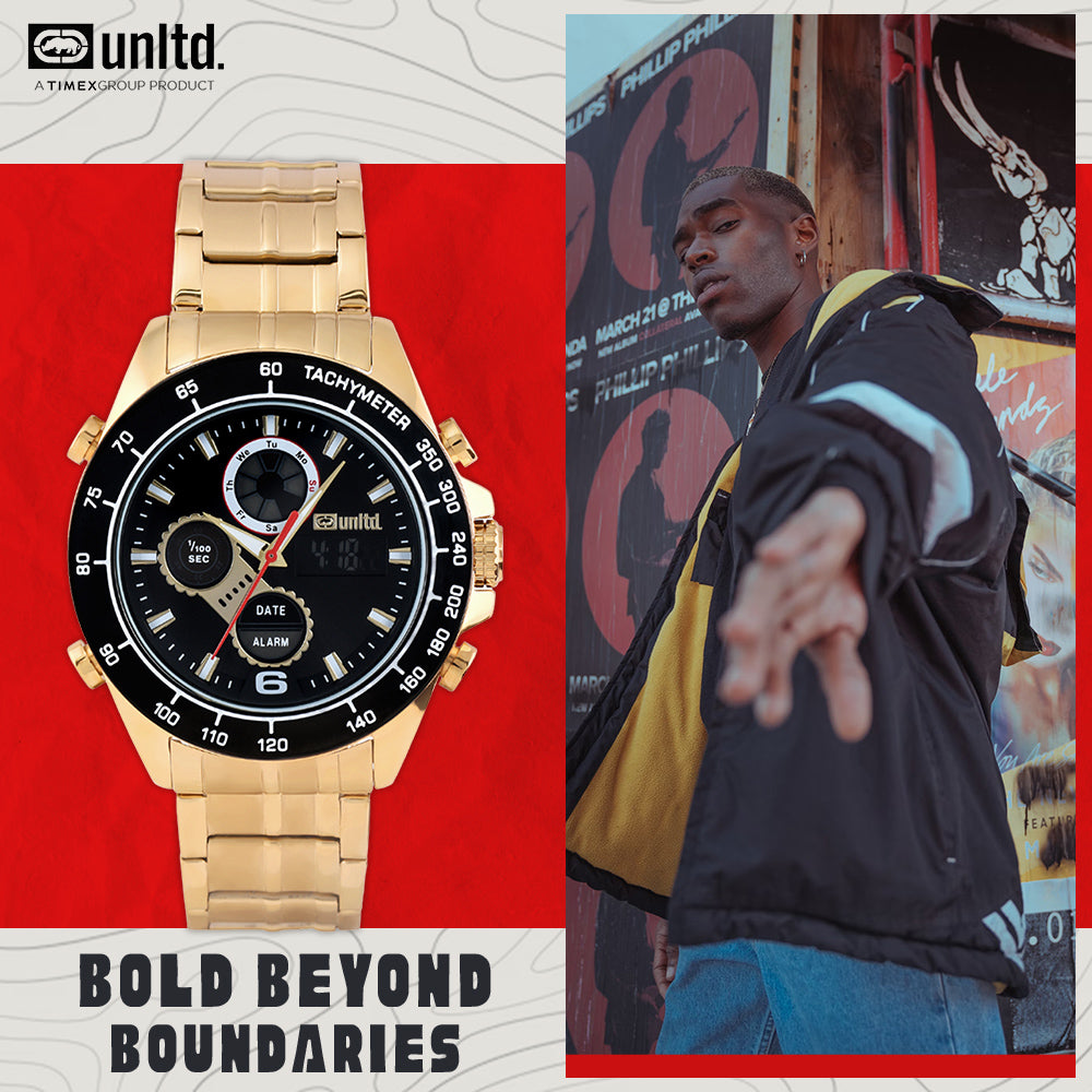 Unltd. By Timex Group Black Round Dial Quartz Ana-Digi Men Watch