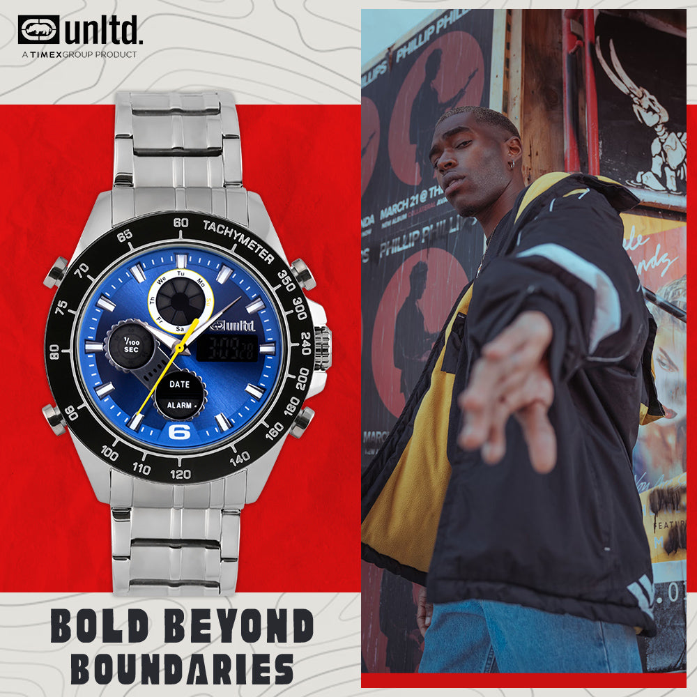 Unltd. By Timex Group Blue Round Dial Quartz Ana-Digi Men Watch