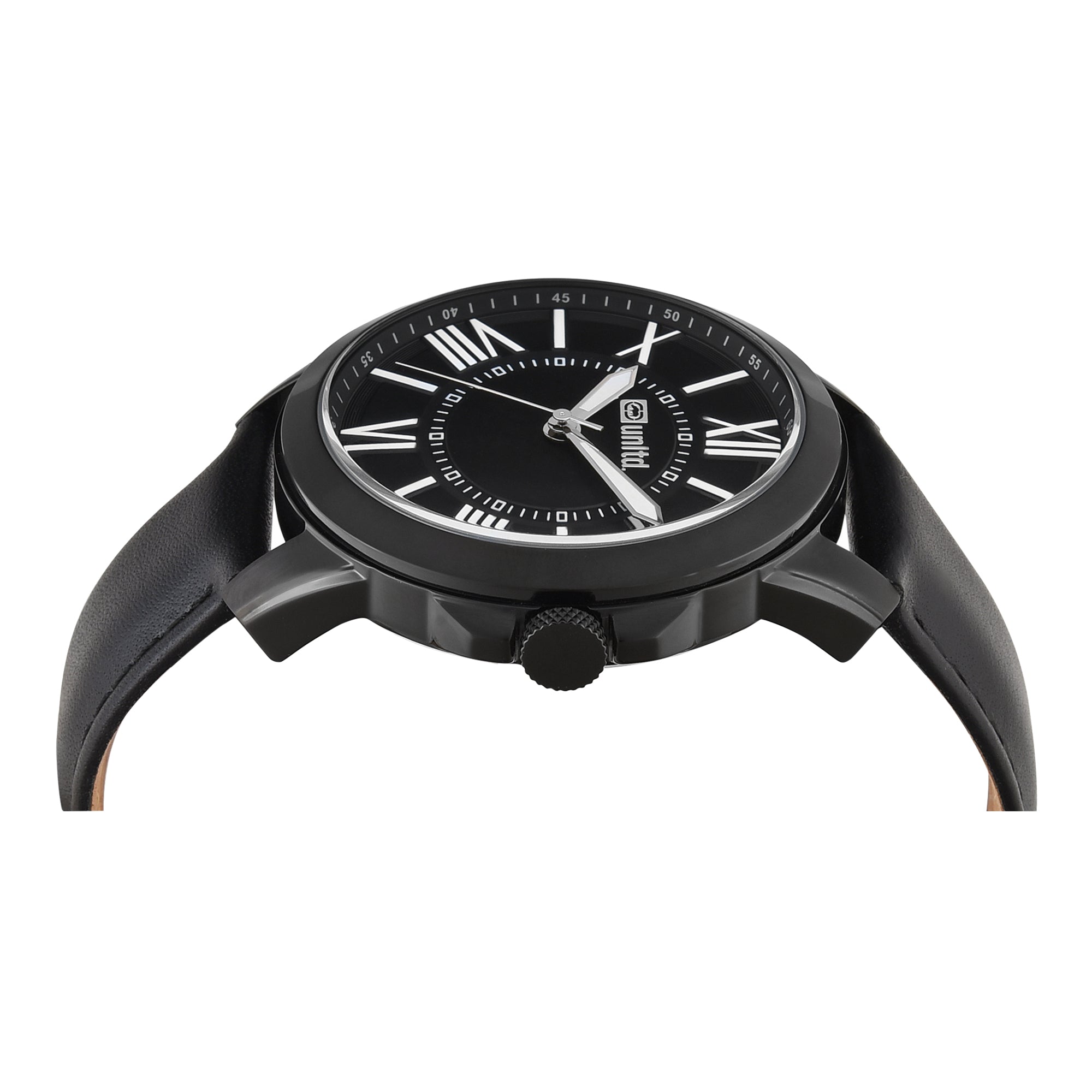 Unltd. By Timex Group Leather Black Round Dial Quartz Analog Men Watch