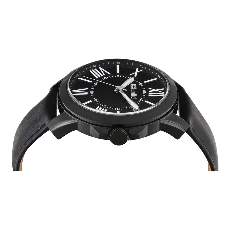 Unltd. By Timex Group Leather Black Round Dial Quartz Analog Men Watch Watch Unltd.