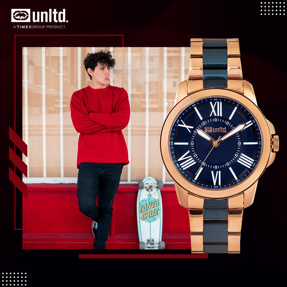 Unltd. By Timex Group Blue Round Dial Quartz Analog Men Watch Watch Unltd.