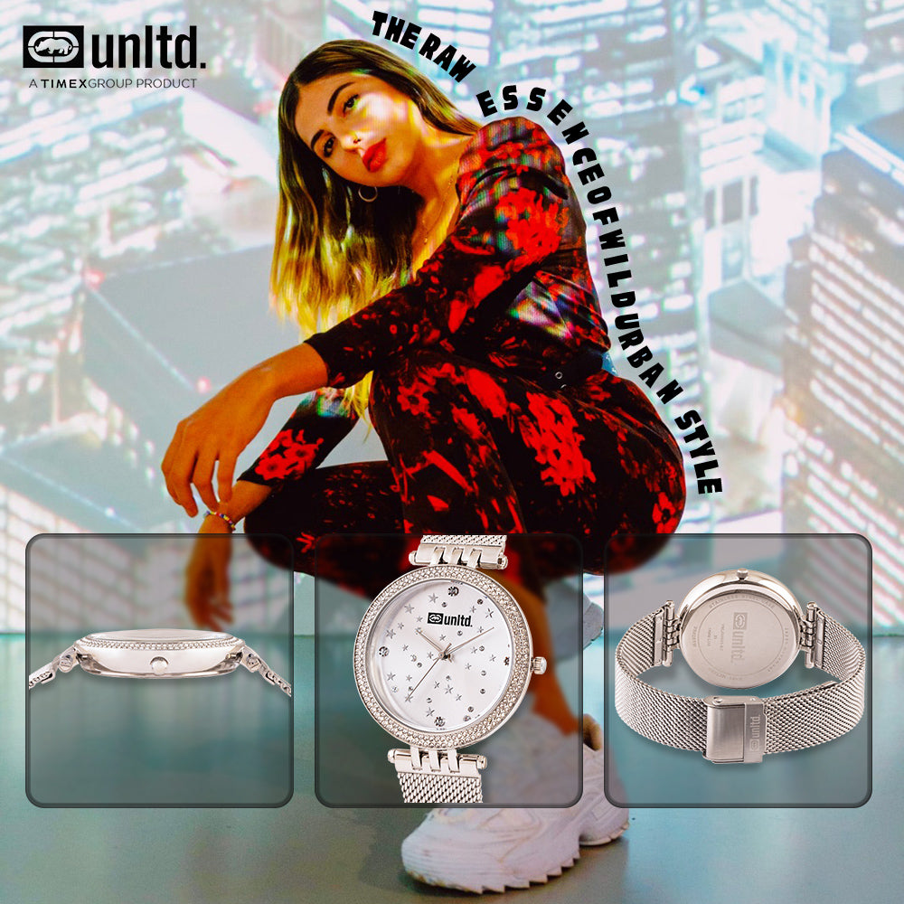 Unltd. By Timex Group Silver Round Dial Quartz Analog Women Watch