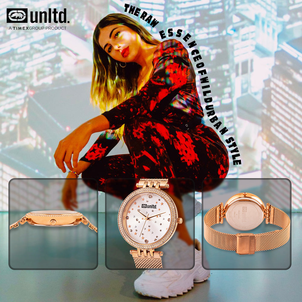Unltd. By Timex Group Silver Round Dial Quartz Analog Women Watch