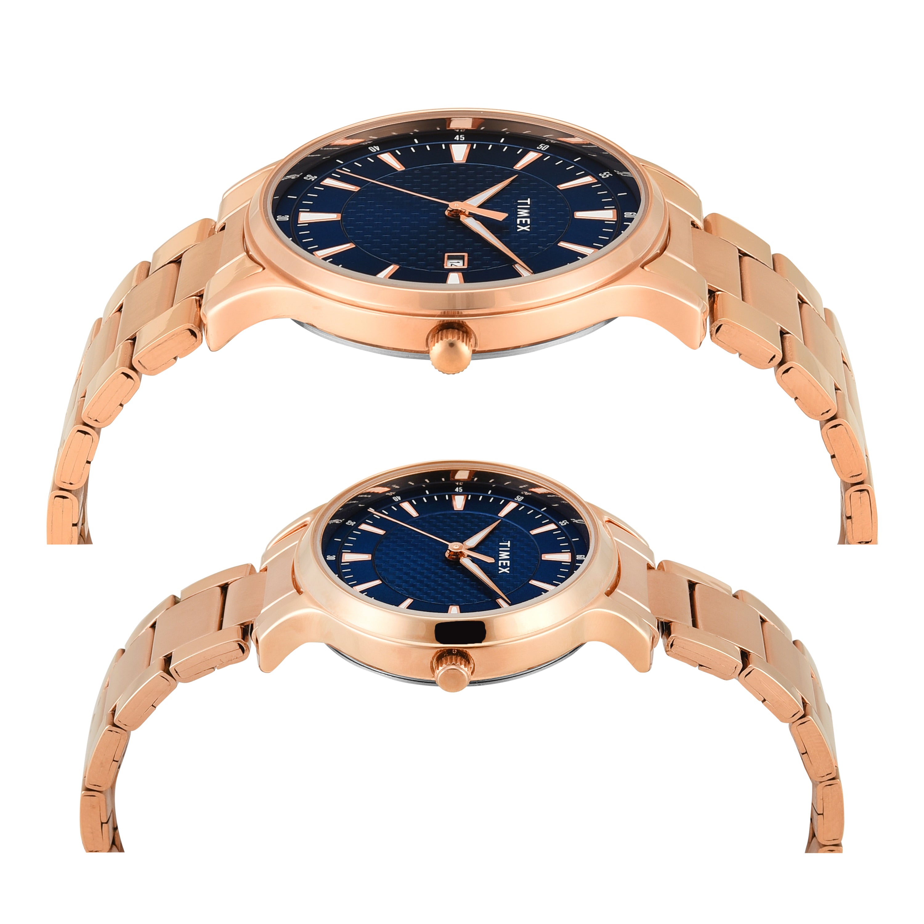 Timex Trendline Round 21mm Blue Dial Analog Pair Watch - TW00PR322
