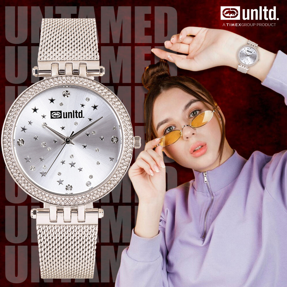Unltd. By Timex Group Silver Round Dial Quartz Analog Women Watch