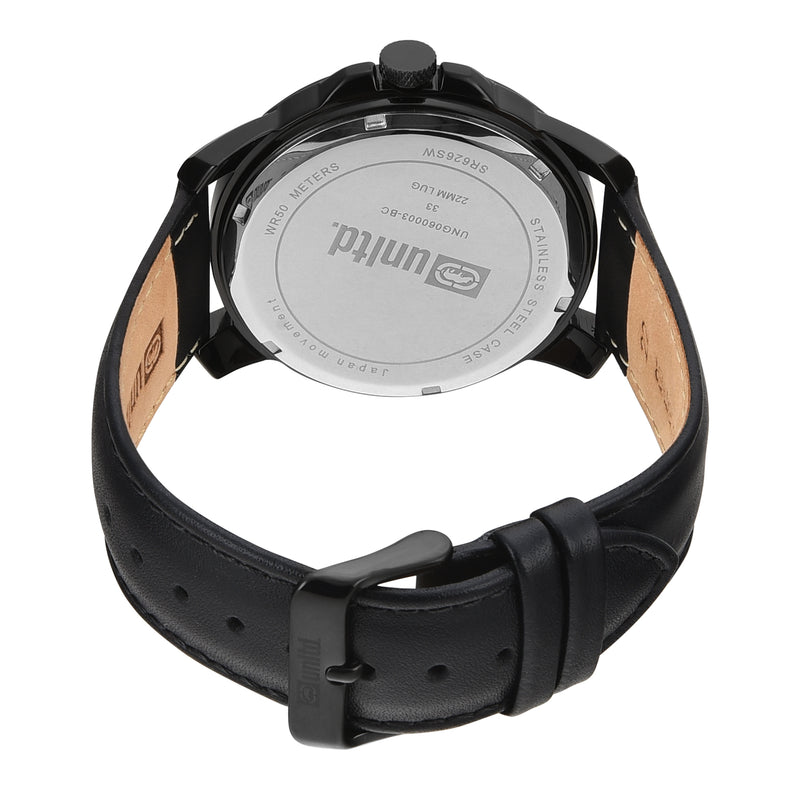 Unltd. By Timex Group Leather Black Round Dial Quartz Analog Men Watch Watch Unltd.