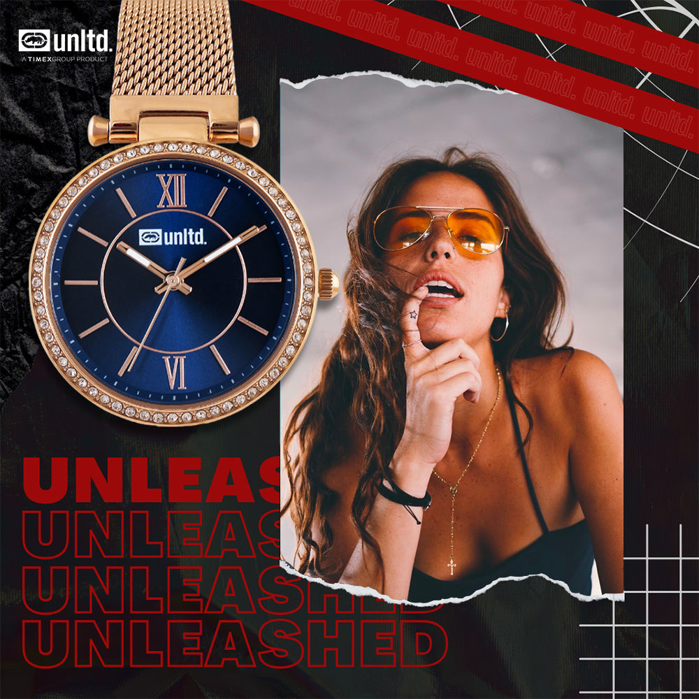 Unltd. By Timex Group Blue Round Dial Quartz Analog Women Watch