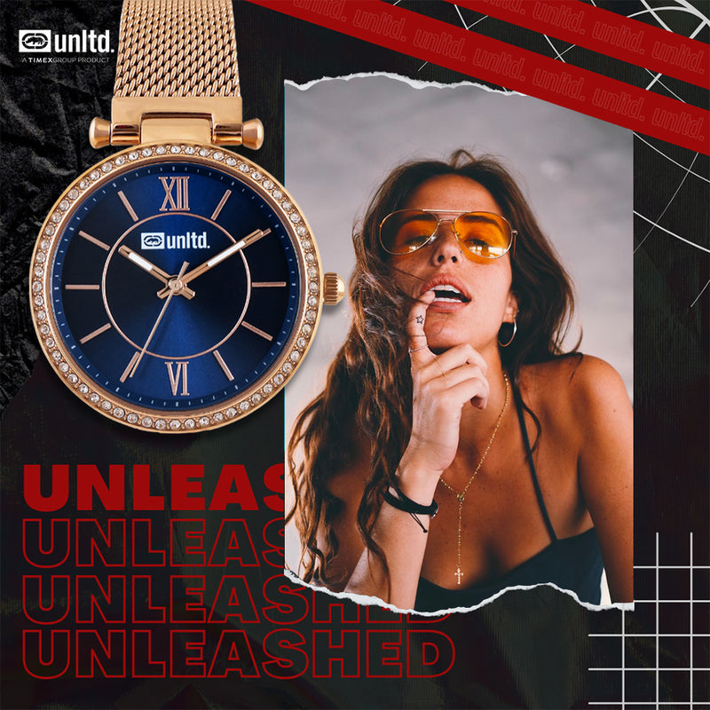 Unltd. By Timex Group Blue Round Dial Quartz Analog Women Watch Watch Unltd.