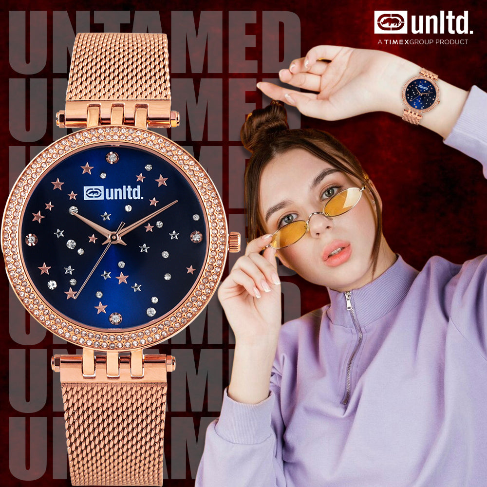 Unltd. By Timex Group Blue Round Dial Quartz Analog Women Watch