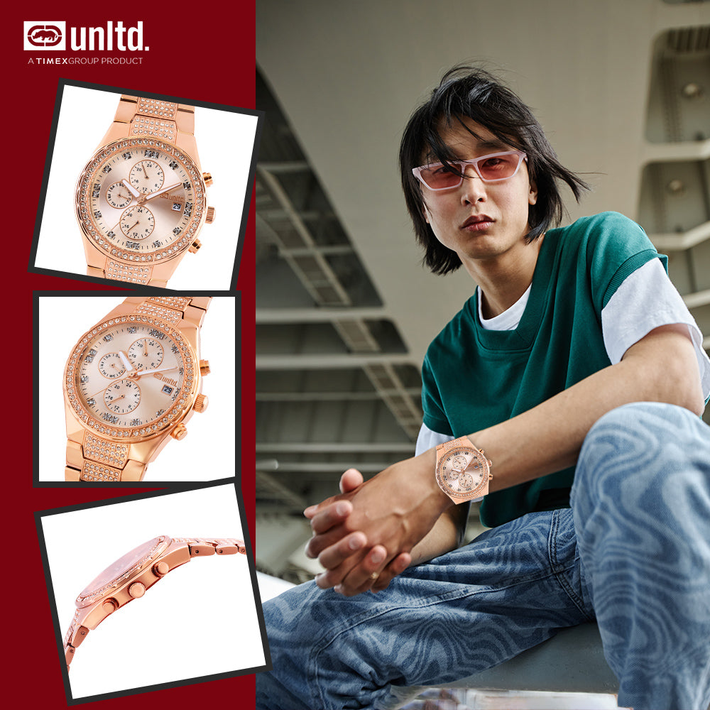Unltd. By Timex Group Rose Gold Round Dial Quartz Analog Men Watch Watch Unltd.