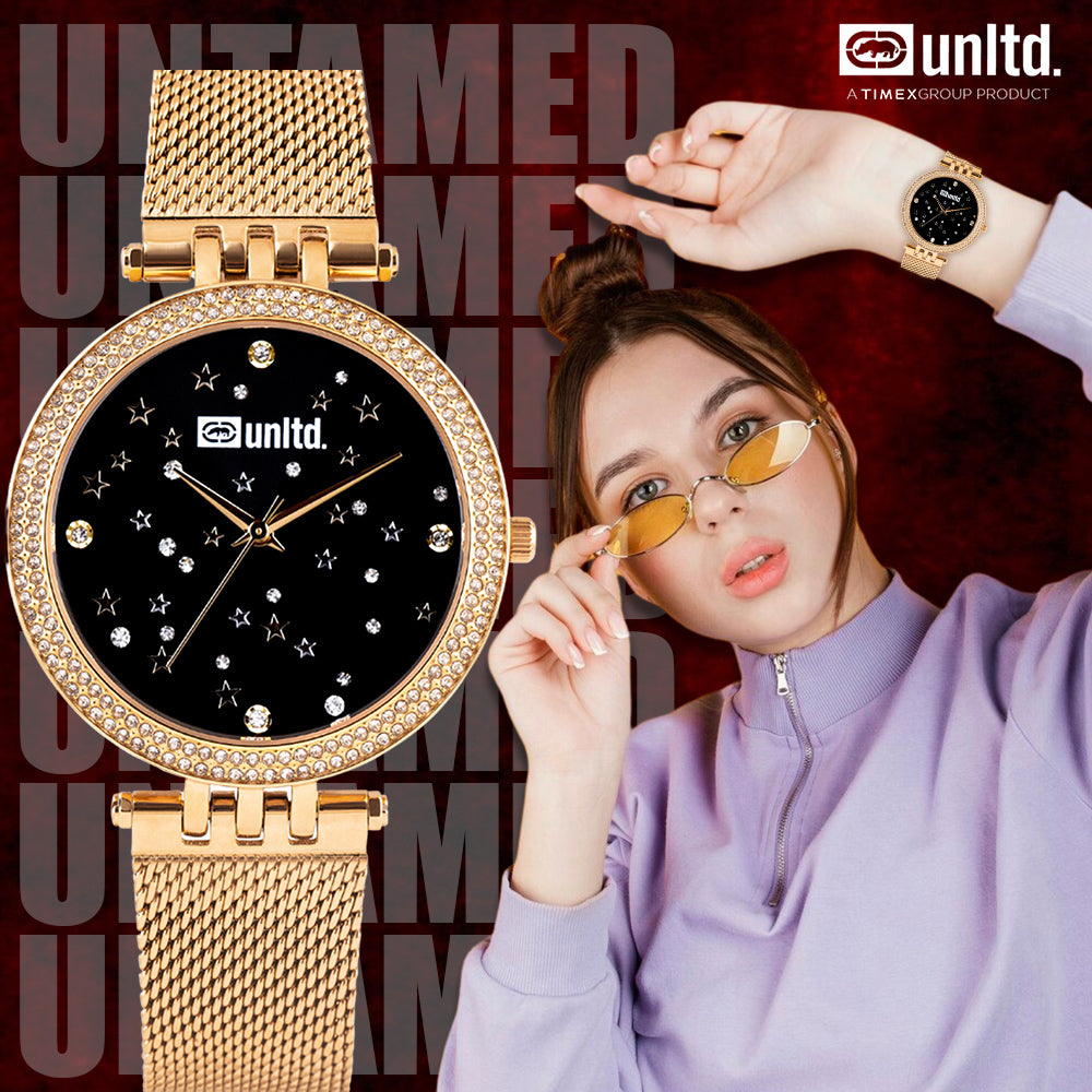 Unltd. By Timex Group Black Round Dial Quartz Analog Women Watch Watch Unltd.