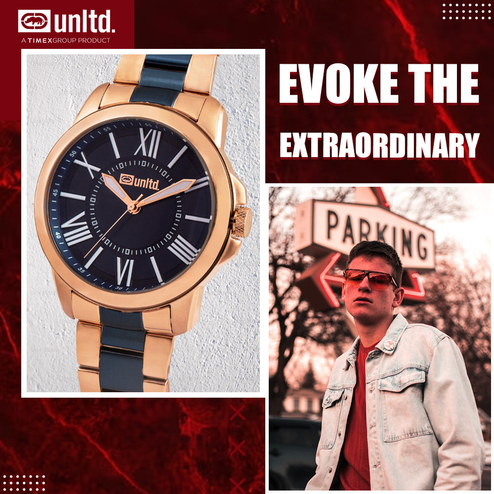 Unltd. By Timex Group Blue Round Dial Quartz Analog Men Watch Watch Unltd.