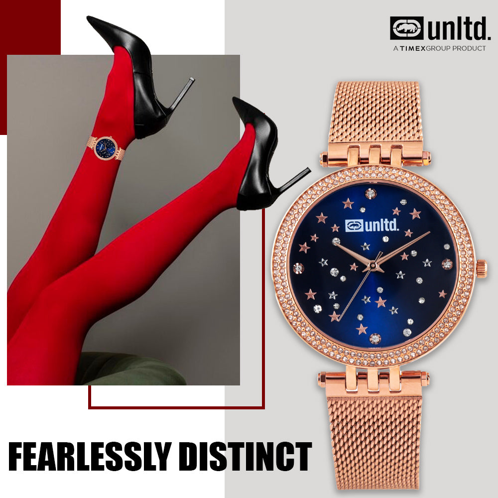 Unltd. By Timex Group Blue Round Dial Quartz Analog Women Watch Watch Unltd.