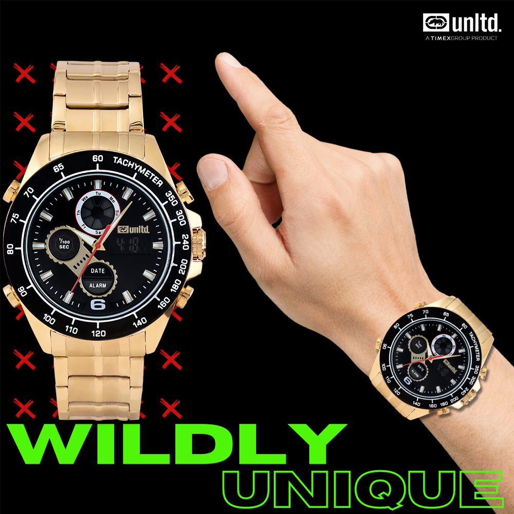 Unltd. By Timex Group Black Round Dial Quartz Ana-Digi Men Watch