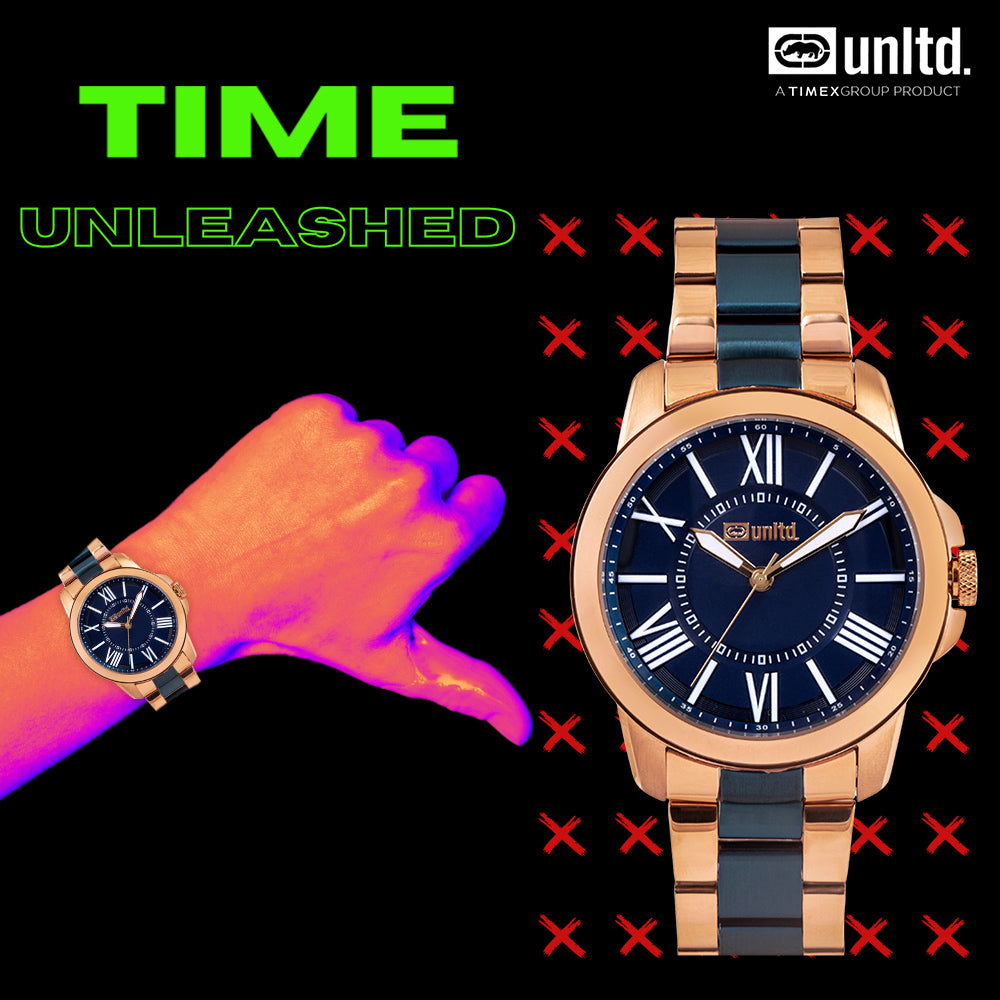 Unltd. By Timex Group Blue Round Dial Quartz Analog Men Watch Watch Unltd.