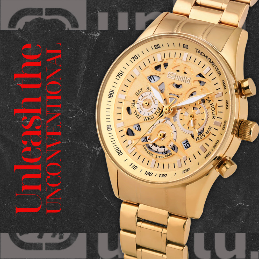 Unltd. By Timex Group Gold Round Dial Quartz Analog Men Watch