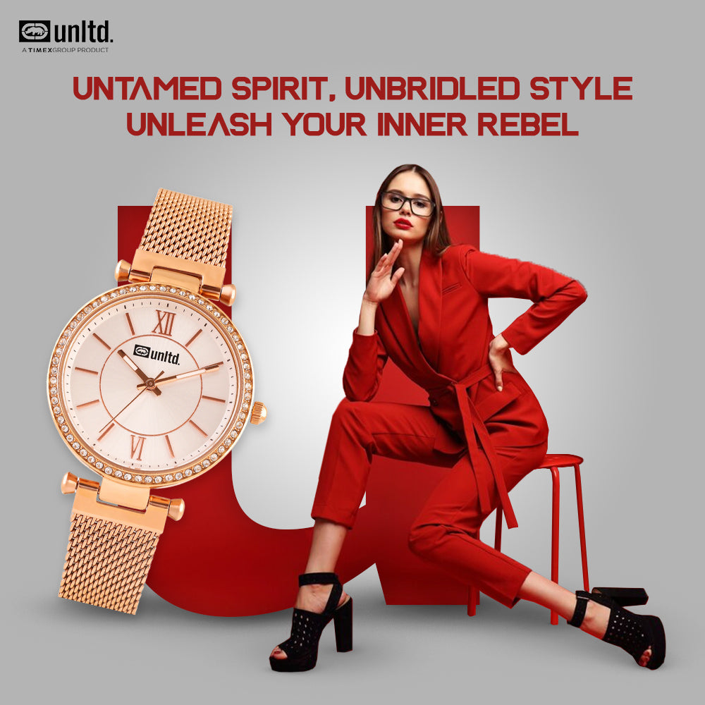 Unltd. By Timex Group Silver Round Dial Quartz Analog Women Watch