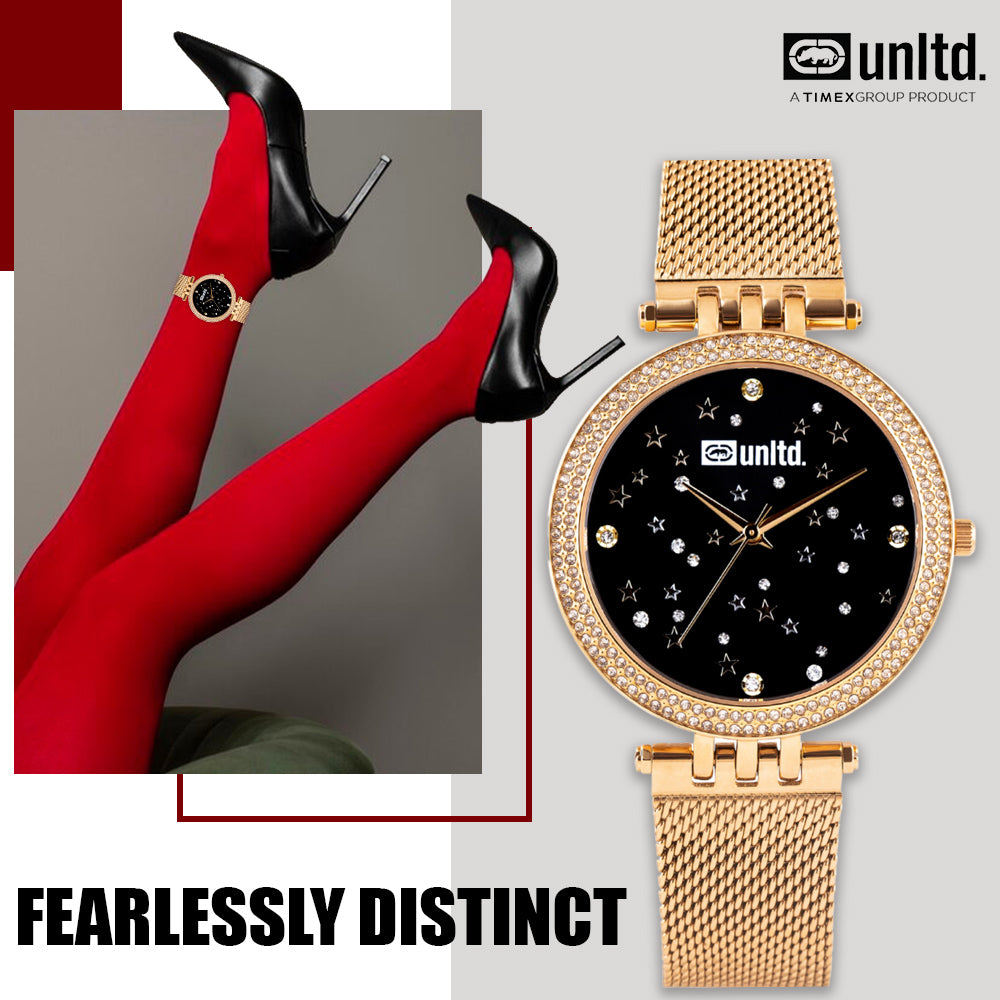 Unltd. By Timex Group Black Round Dial Quartz Analog Women Watch Watch Unltd.