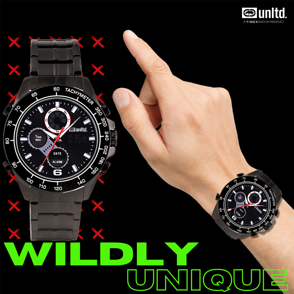 Unltd. By Timex Group Black Round Dial Quartz Ana-Digi Men Watch Watch Unltd.