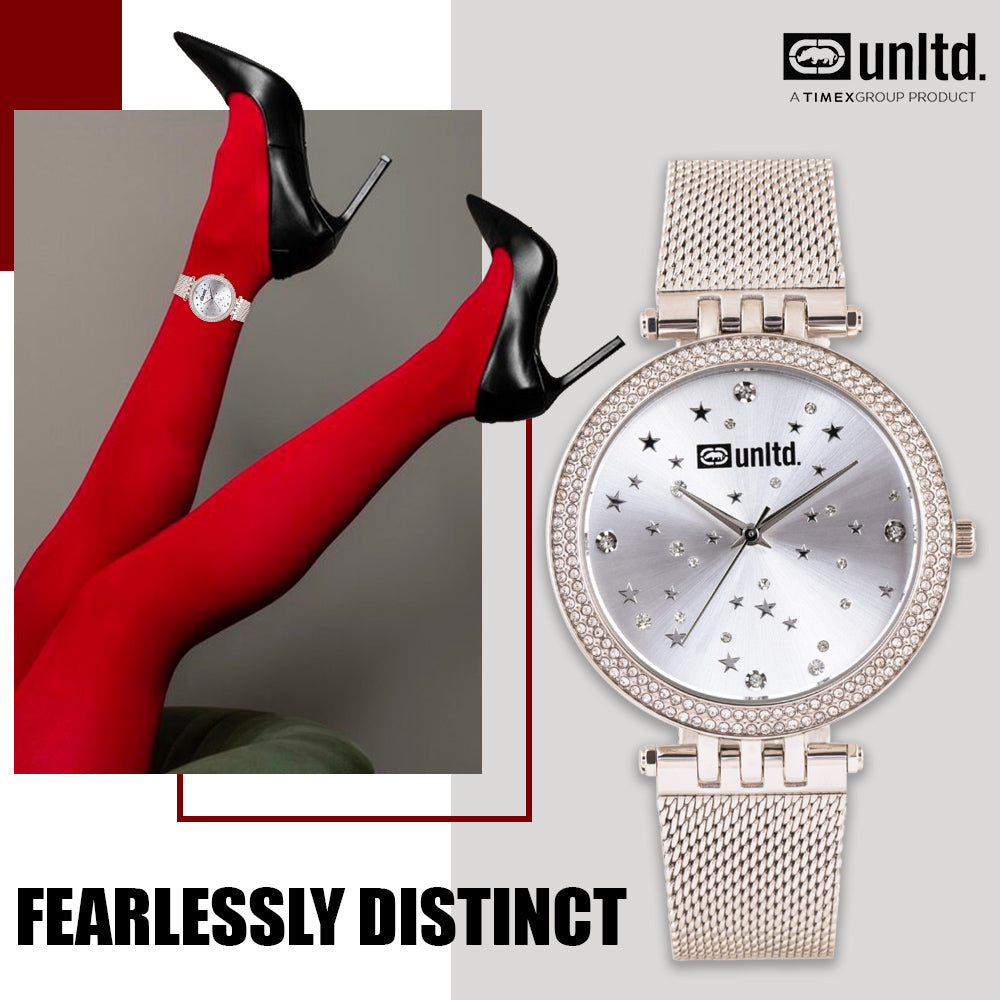 Unltd. By Timex Group Silver Round Dial Quartz Analog Women Watch