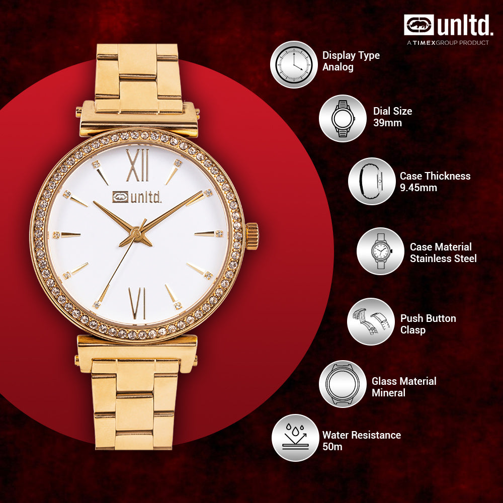 Unltd. By Timex Group Silver Round Dial Quartz Analog Women Watch