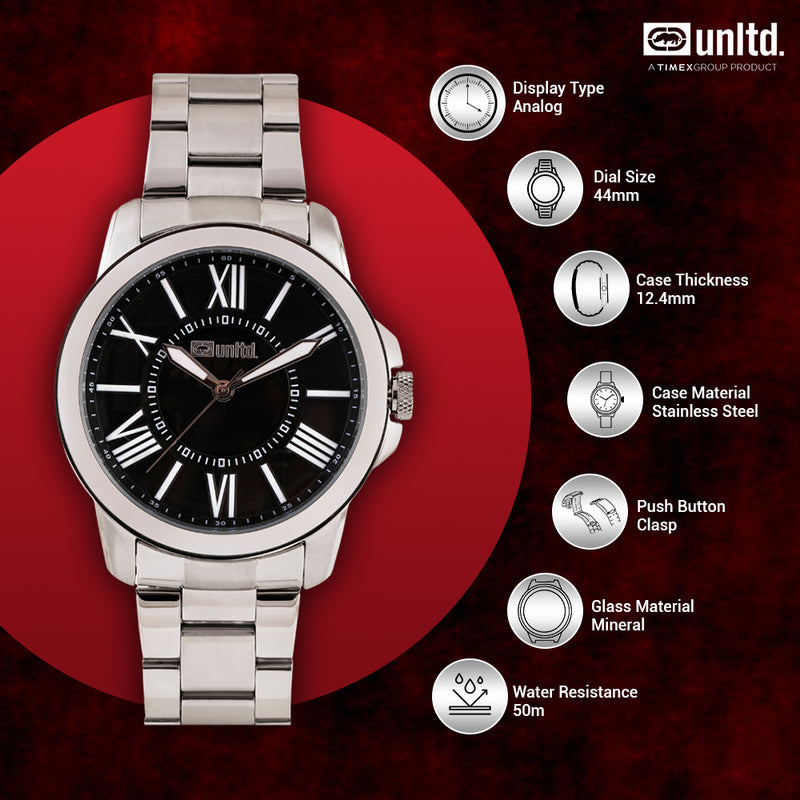 Unltd. By Timex Group Black Round Dial Quartz Analog Men Watch Watch Unltd.