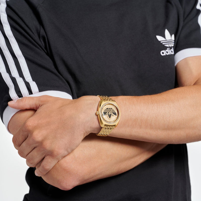 Adidas Originals Gold Round Dial Quartz Analog Unisex Watch Watch Adidas Originals