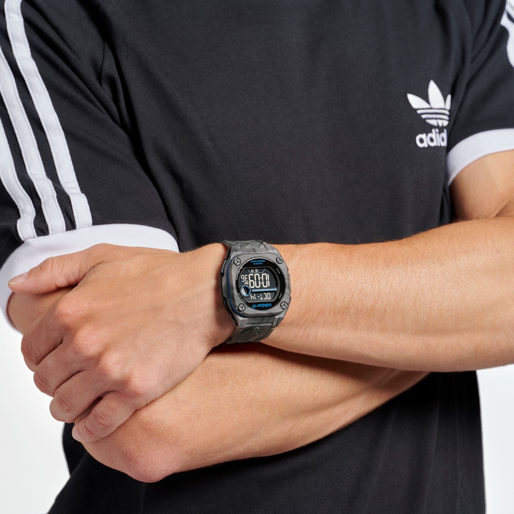 Adidas Originals Black Octogonal Dial Quartz Digital Unisex Watch