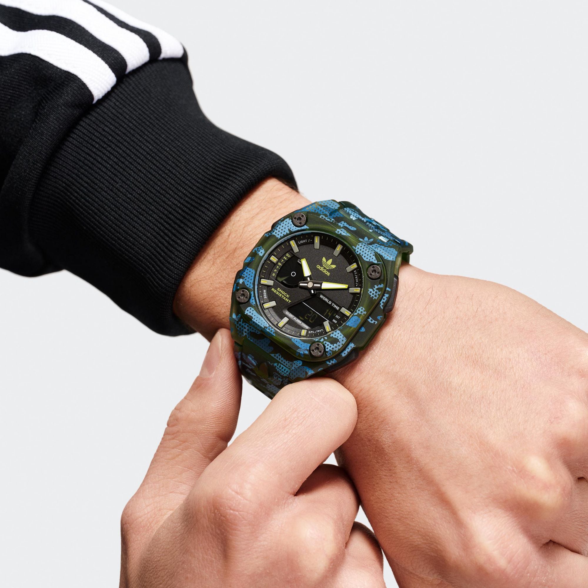 Adidas Originals Black Octogonal Dial Quartz Ana-Digi Unisex Watch