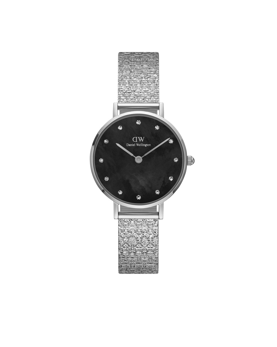 Daniel Wellington Petite Lumine Pressed Piano Mother of Pearl Black Di At JUST WATCHES