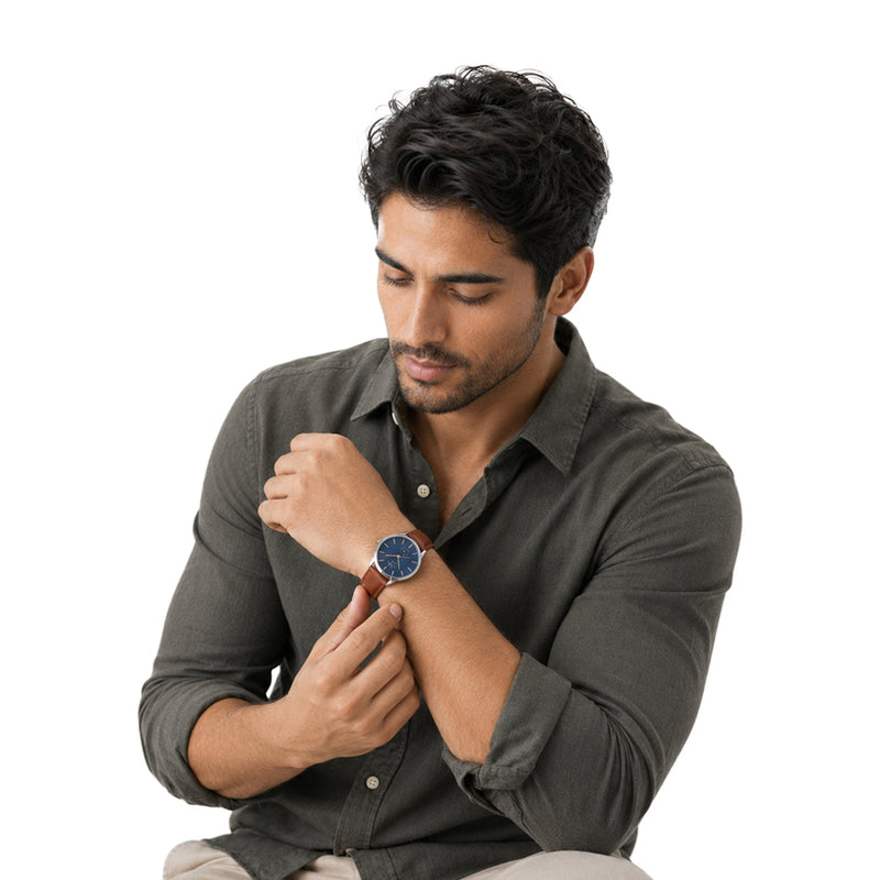 Daniel Wellington Round 42mm Blue Dial Analog Men Watch - DW0DG1201 Watch Daniel Wellington