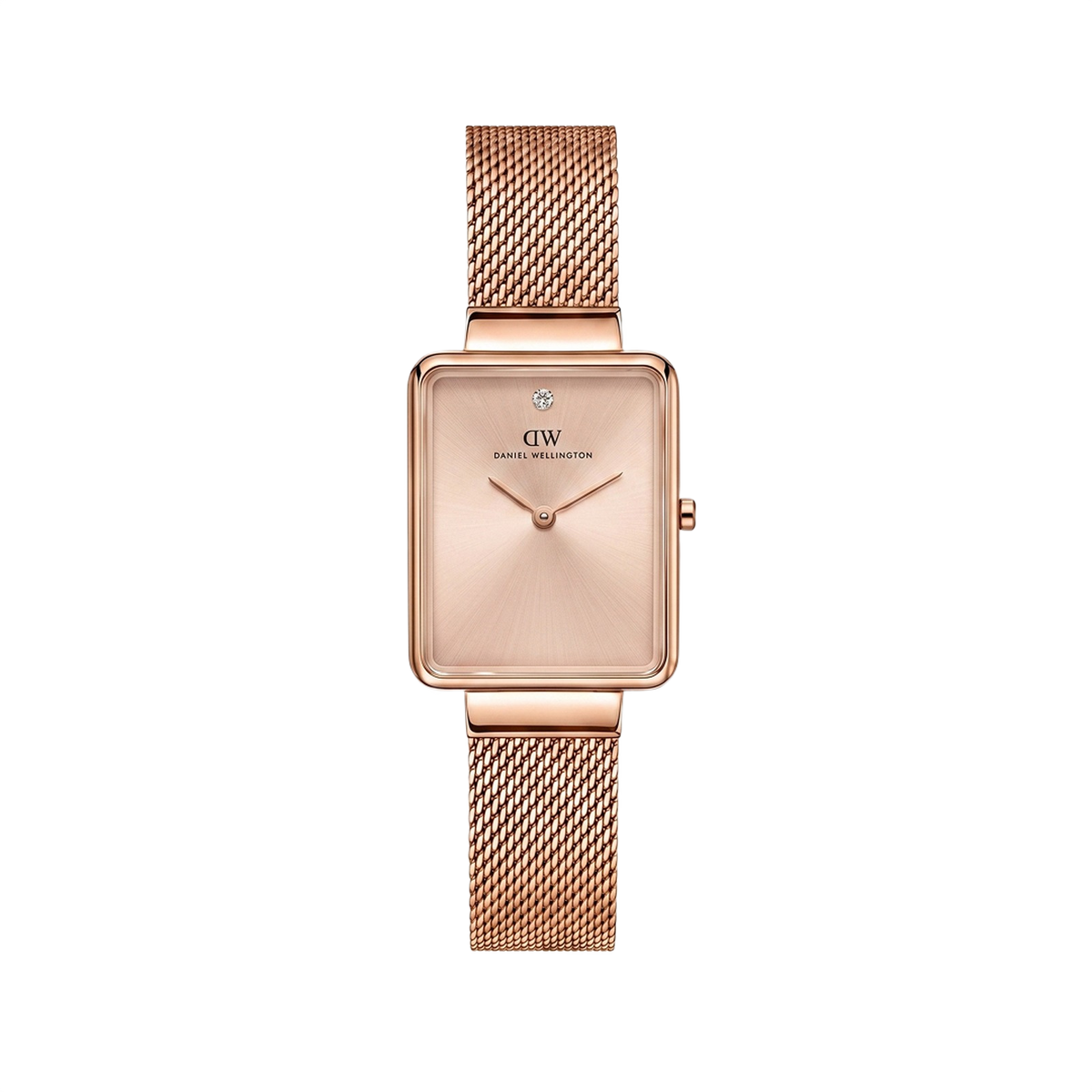 Daniel Wellington Rectangle 22mm Rose Gold-Tone Dial Analog Women Watch - DW0DL1000