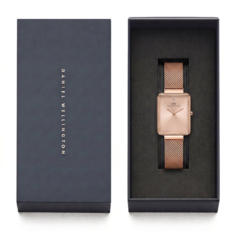 Daniel Wellington Rectangle 22mm Rose Gold-Tone Dial Analog Women Watch - DW0DL1000 Watch Daniel Wellington