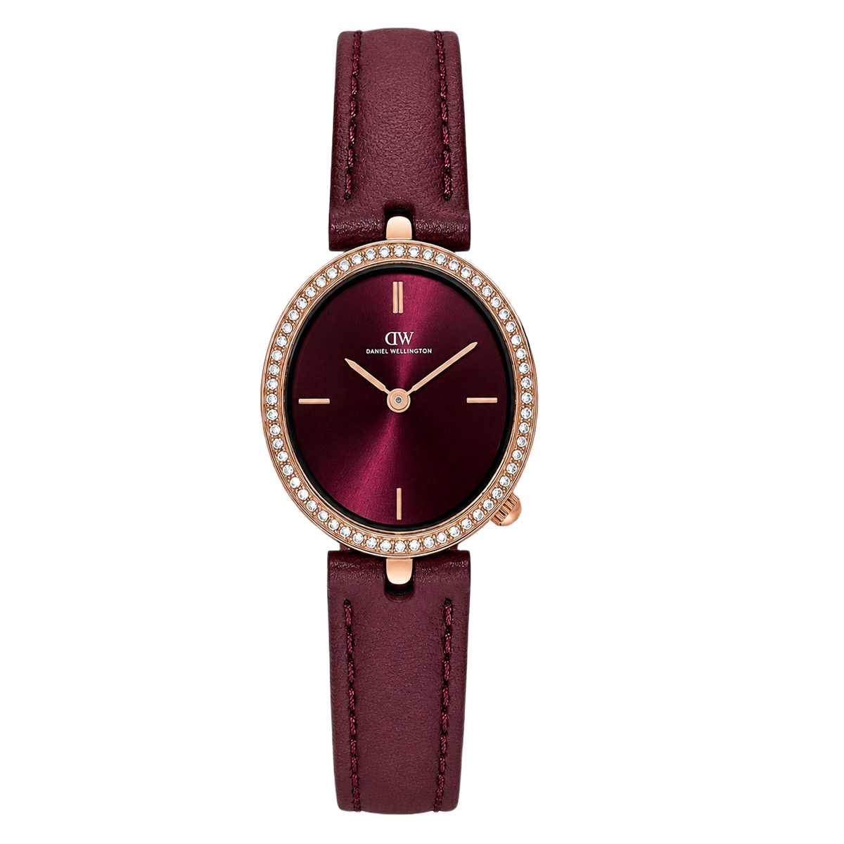 Daniel Wellington Round 23mm Burgundy Dial Analog Women Watch - DW0DL2401