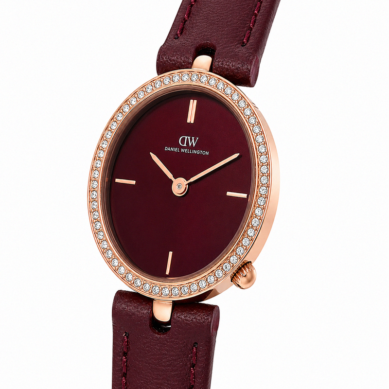 Daniel Wellington Round 23mm Burgundy Dial Analog Women Watch - DW0DL2401 Watch Daniel Wellington