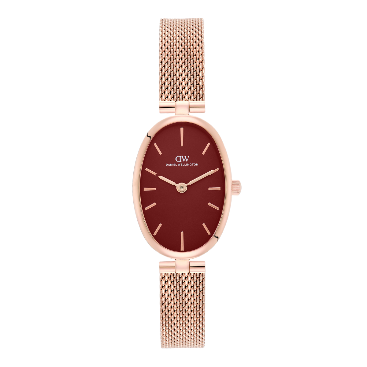 Daniel Wellington Oval 22mm Burgundy Dial Analog Women Watch - DW0DL3001