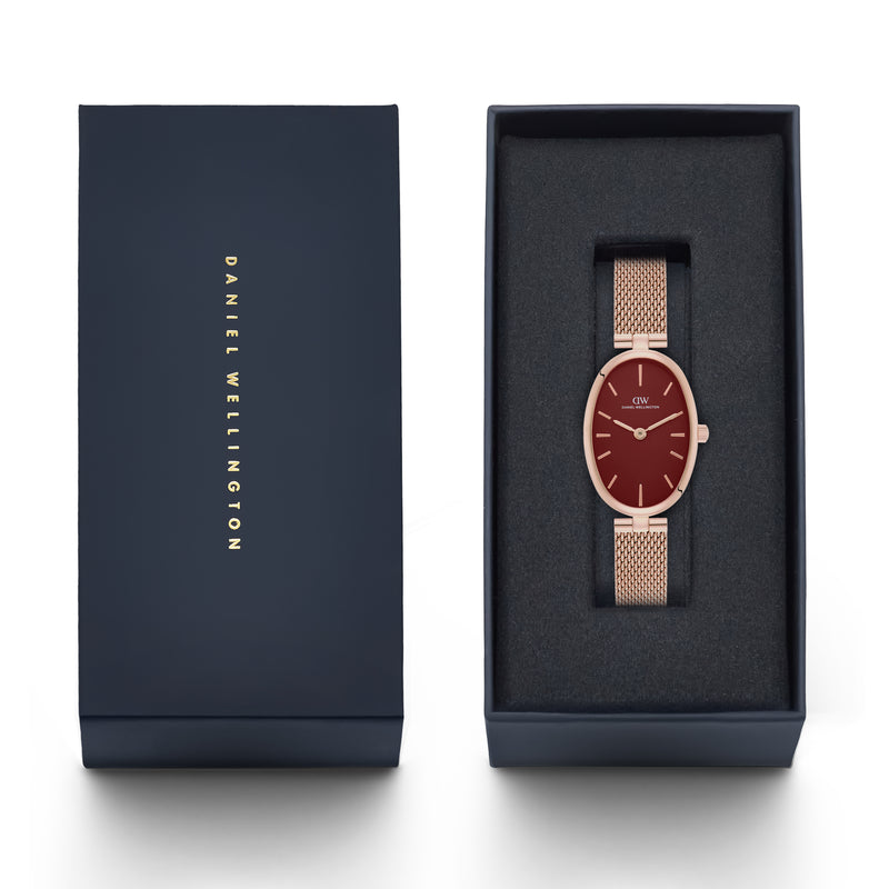 Daniel Wellington Oval 22mm Burgundy Dial Analog Women Watch - DW0DL3001 Watch Daniel Wellington