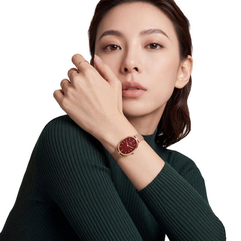 Daniel Wellington Oval 22mm Burgundy Dial Analog Women Watch - DW0DL3001 Watch Daniel Wellington
