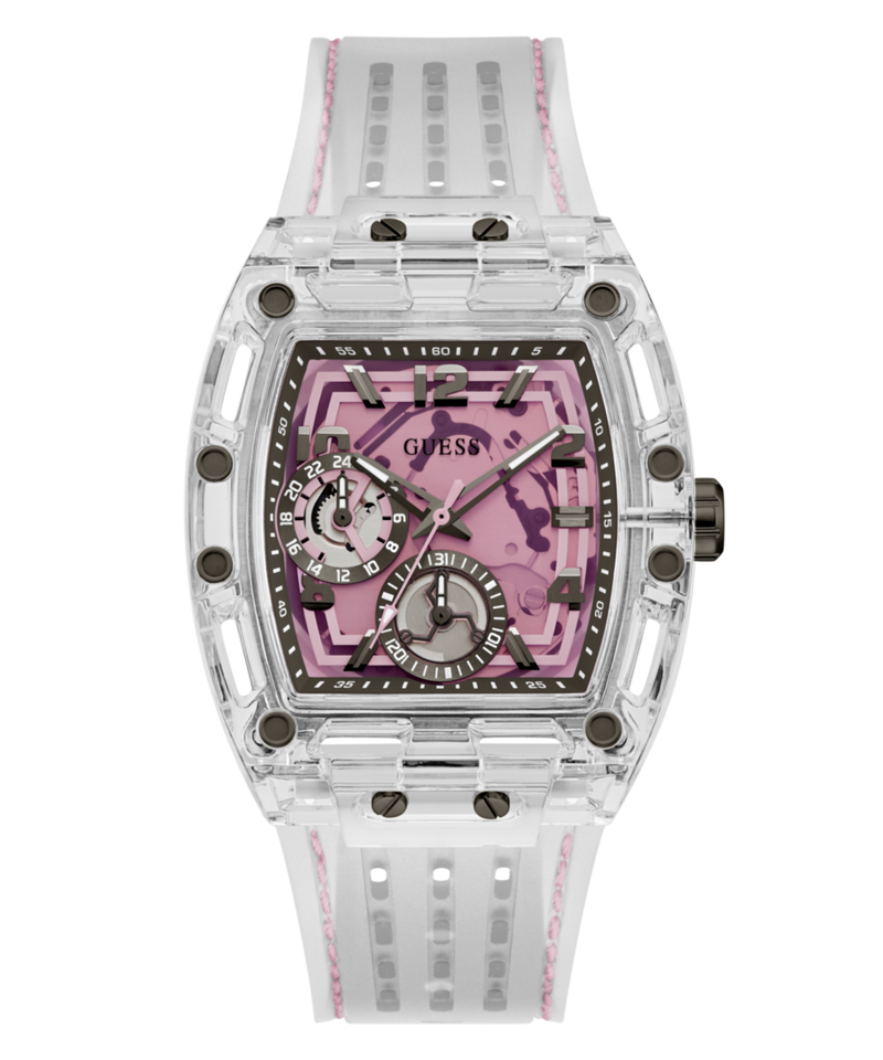 Guess Rectangle 42mm Pink Dial Analog Men Watch - GW0032G4 Watch Guess