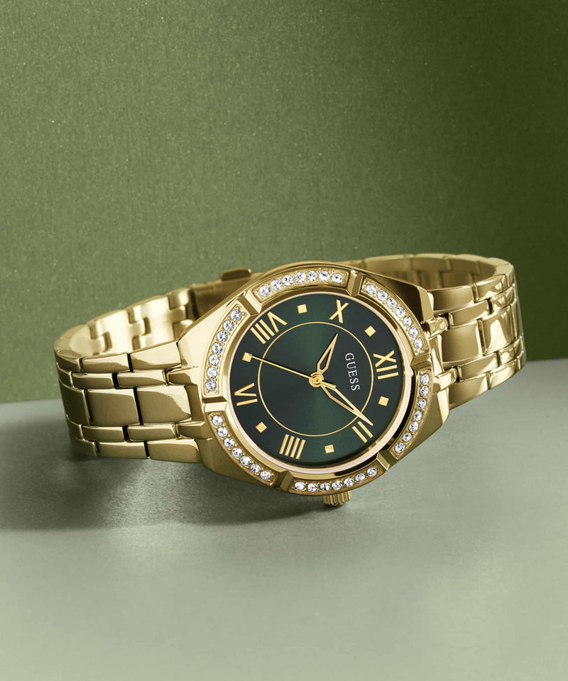 Guess Cosmo Gold Round Dial Analog Women Watch Watch Guess
